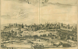 Russia. Tsaritsyn. A drawing from Adam Olearius' Journey through Muscovy in the 1630s (Ed. 1719), Wikimedia Commons, domena publiczna